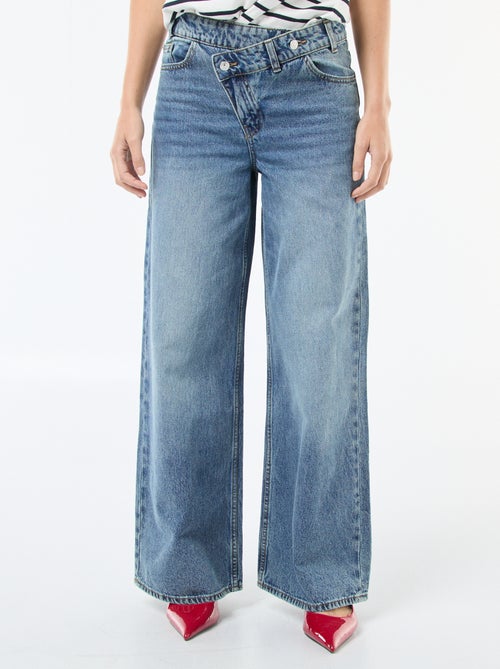 Jean large avec double ouverture boutonnée - Kiabi