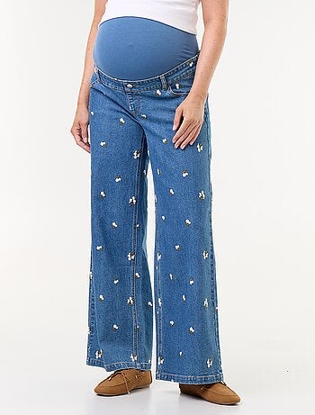 Jean large de maternité avec motif