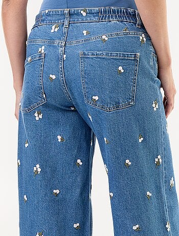 Jean large de maternité avec motif