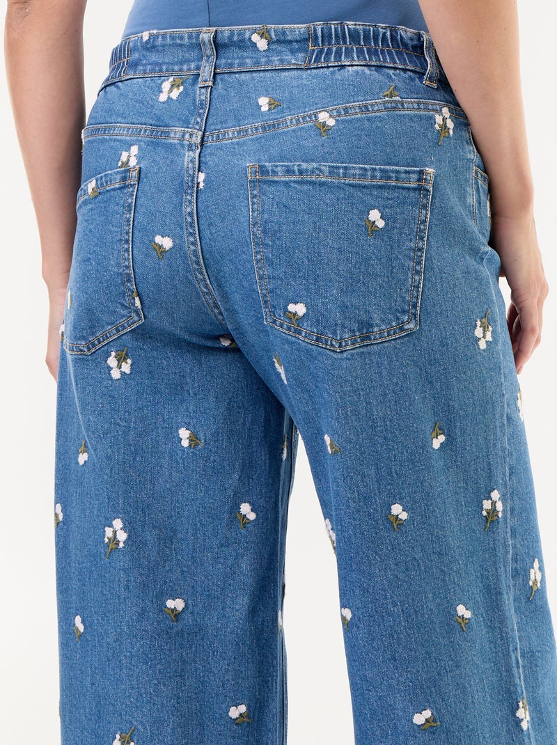 Jean large de maternité avec motif Bleu - Kiabi
