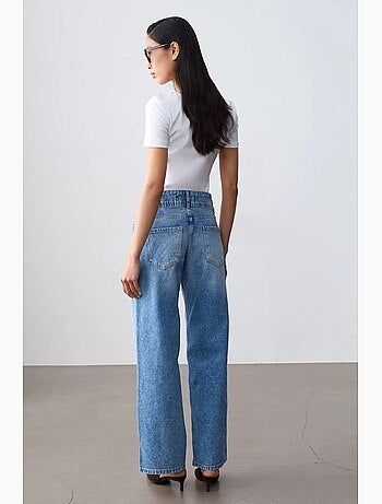 Jean large en coton à taille haute dilvin