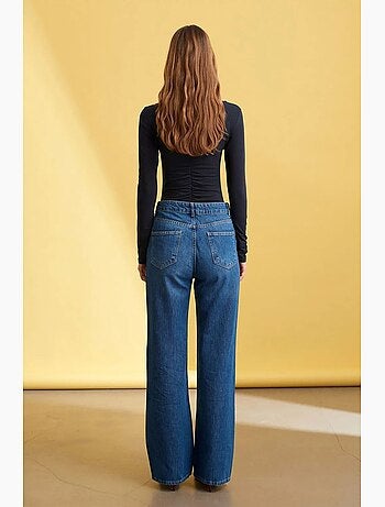 Jean large en denim à taille haute dilvin