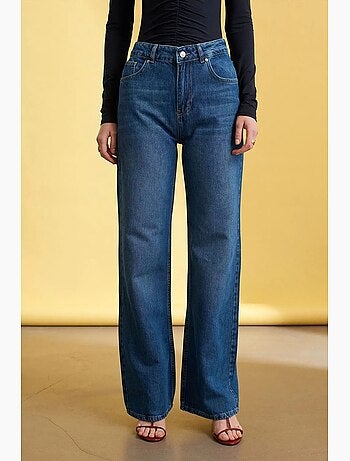 Jean large en denim à taille haute dilvin