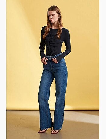 Jean large en denim à taille haute dilvin