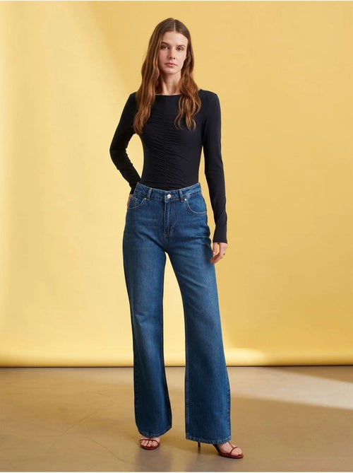 Jean large en denim à taille haute dilvin - Kiabi Jean large en denim à taille haute dilvin - Kiabi