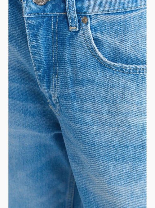 Jean large en denim de coton à taille haute dilvin - Kiabi Jean large en denim de coton à taille haute dilvin - Kiabi