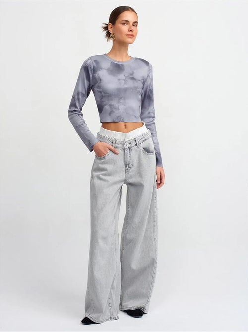 Jean large en denim de coton à taille haute dilvin - Kiabi Jean large en denim de coton à taille haute dilvin - Kiabi