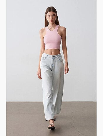 Jean large en denim de coton, taille basse dilvin