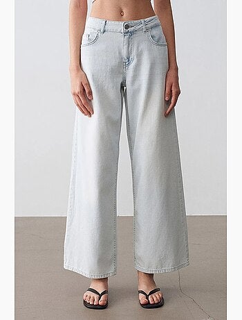 Jean large en denim de coton, taille basse dilvin
