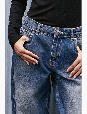Jean large en denim de coton, taille haute dilvin