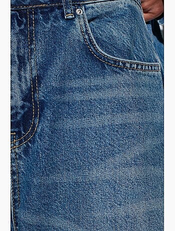 Jean large en denim de coton, taille haute dilvin