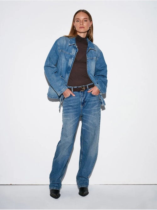 Jean large en denim de coton, taille haute dilvin - Kiabi Jean large en denim de coton, taille haute dilvin - Kiabi