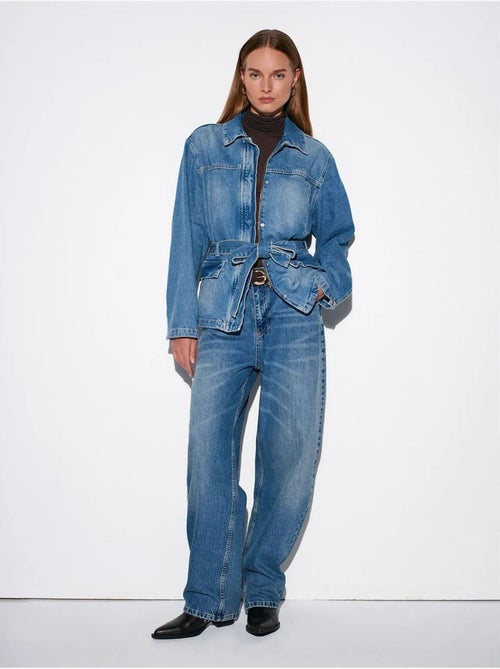 Jean large en denim de coton, taille haute dilvin - Kiabi Jean large en denim de coton, taille haute dilvin - Kiabi