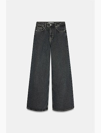 Jean large en denim de coton, taille haute dilvin