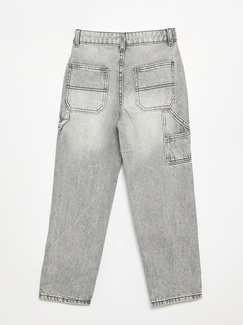 Jean large style carpenter Gris - Kiabi