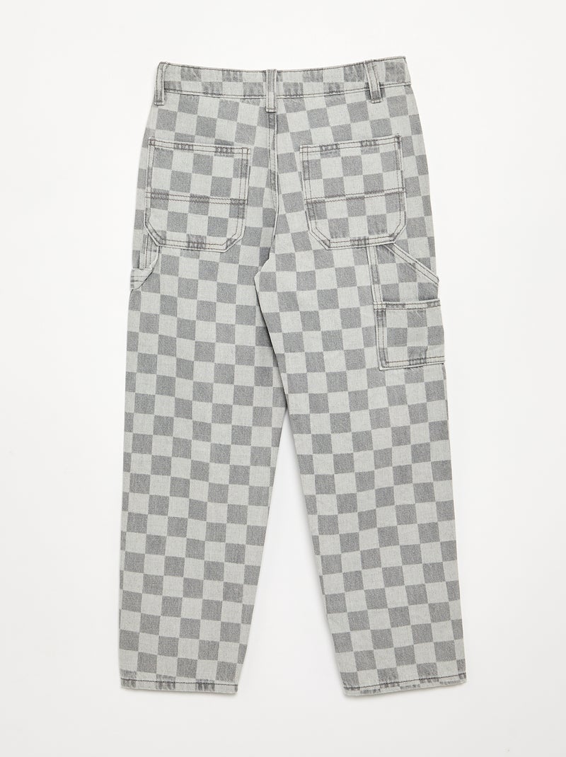 Jean large style carpenter Gris - Kiabi