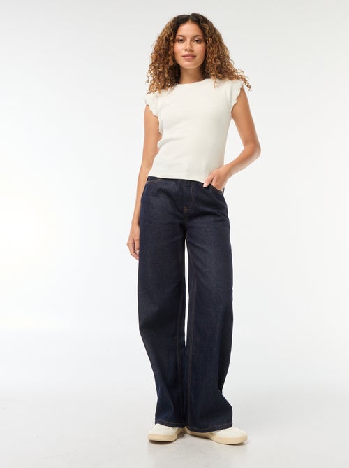 Jean large taille haute 5 poches - Kiabi