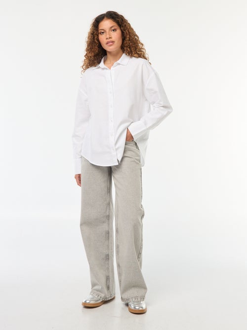 Jean large taille haute 5 poches - Kiabi