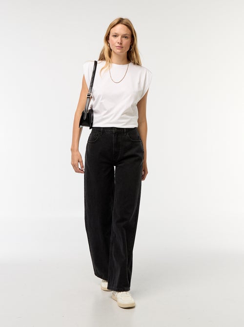 Jean large taille haute 5 poches - Kiabi