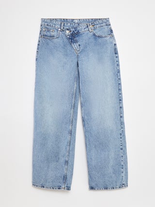 Jean large taille haute à 5 poches