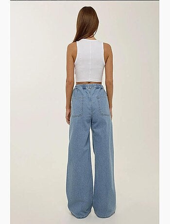 Jean large taille haute à cordon hiccup