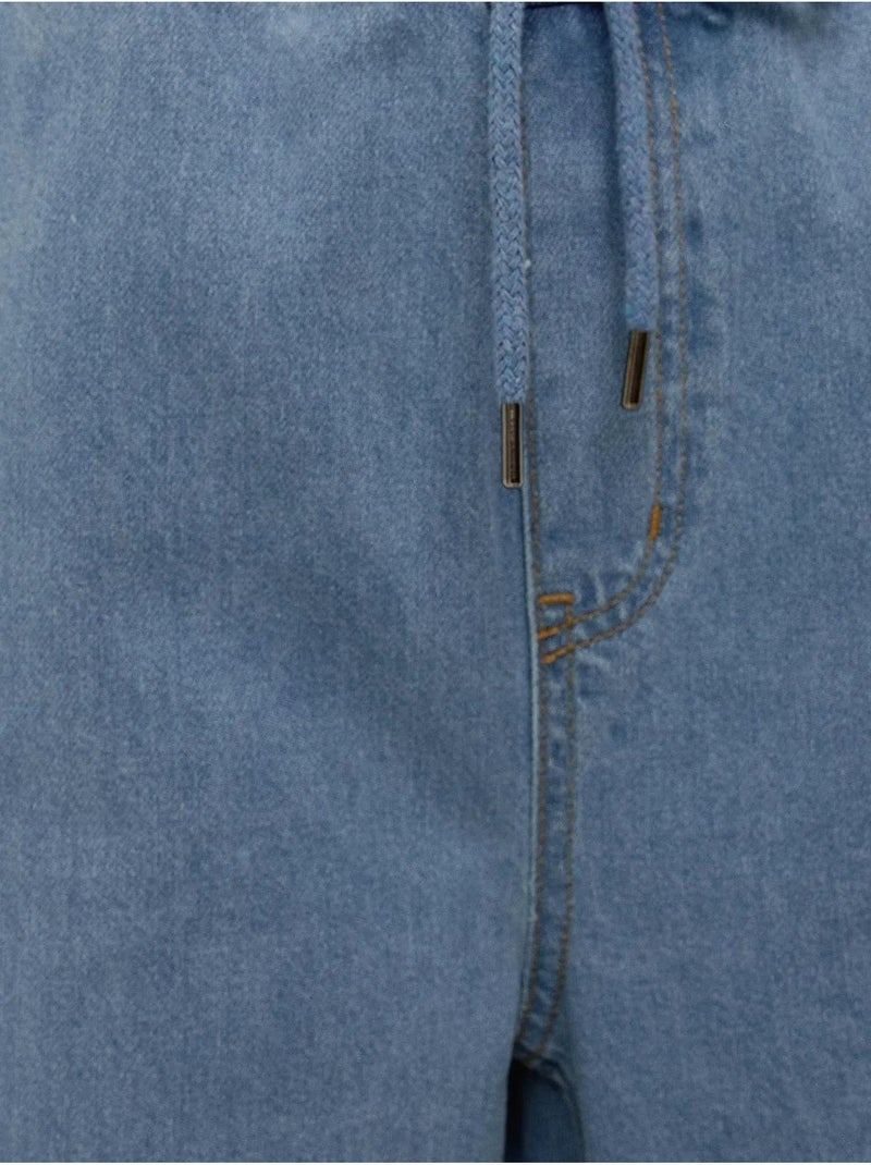 Jean large taille haute à cordon hiccup Bleu - Kiabi