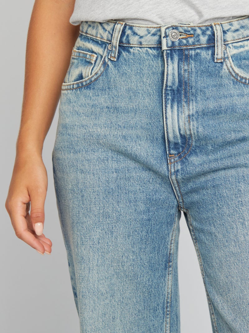 Jean large taille haute avec revers Dirty stone - Kiabi
