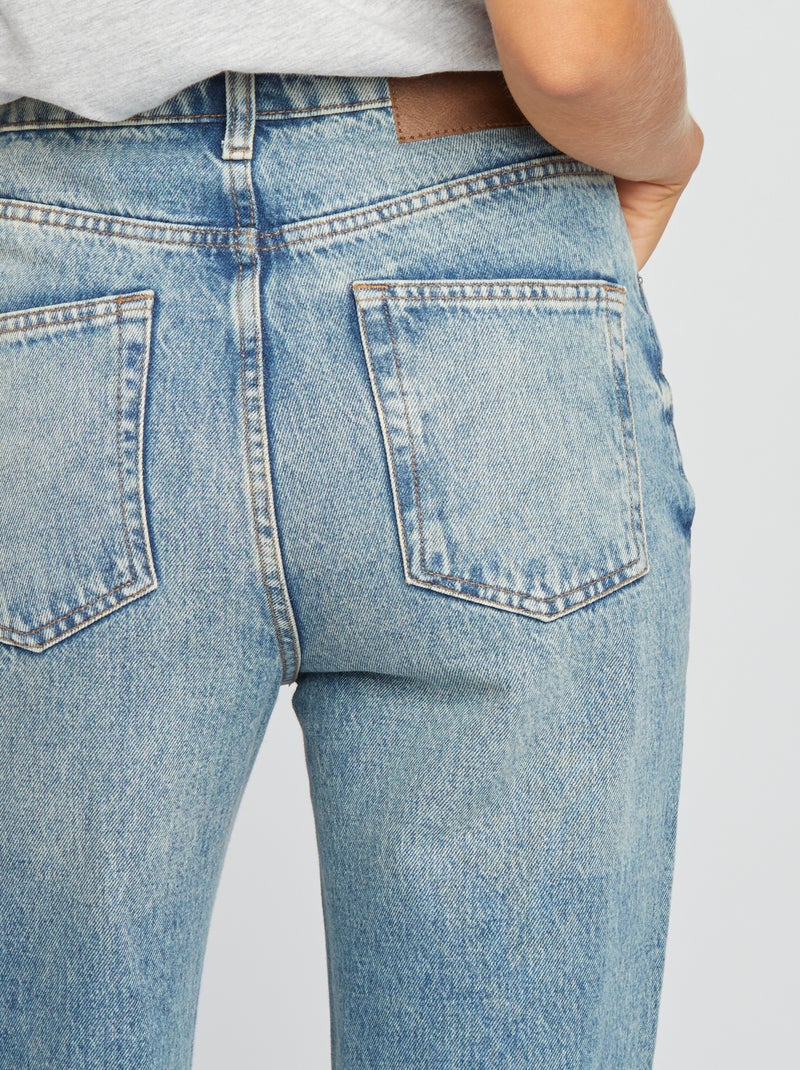 Jean large taille haute avec revers Dirty stone - Kiabi