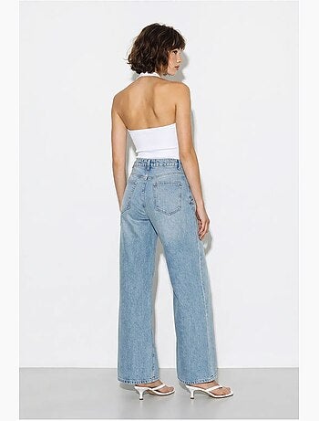 Jean large taille haute brodé lucci