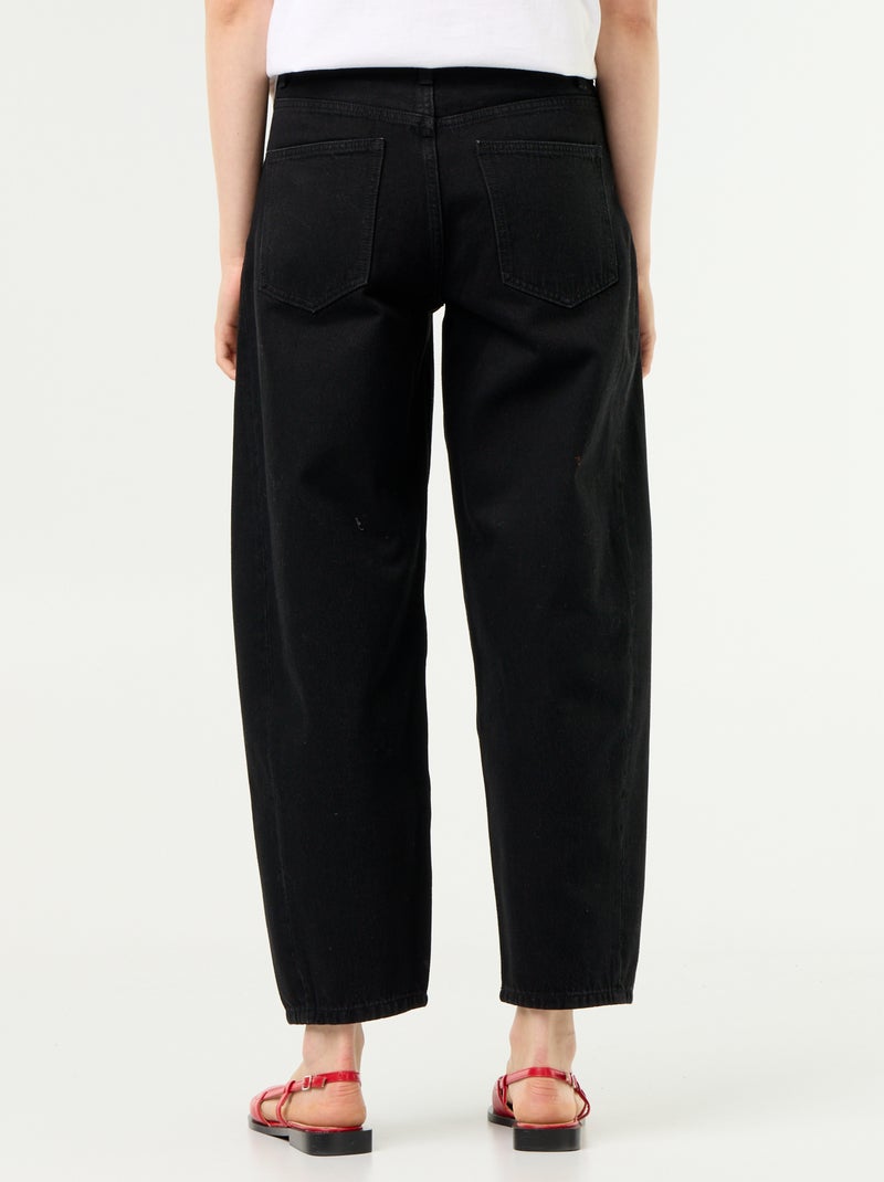 Jean large taille haute Noir - Kiabi