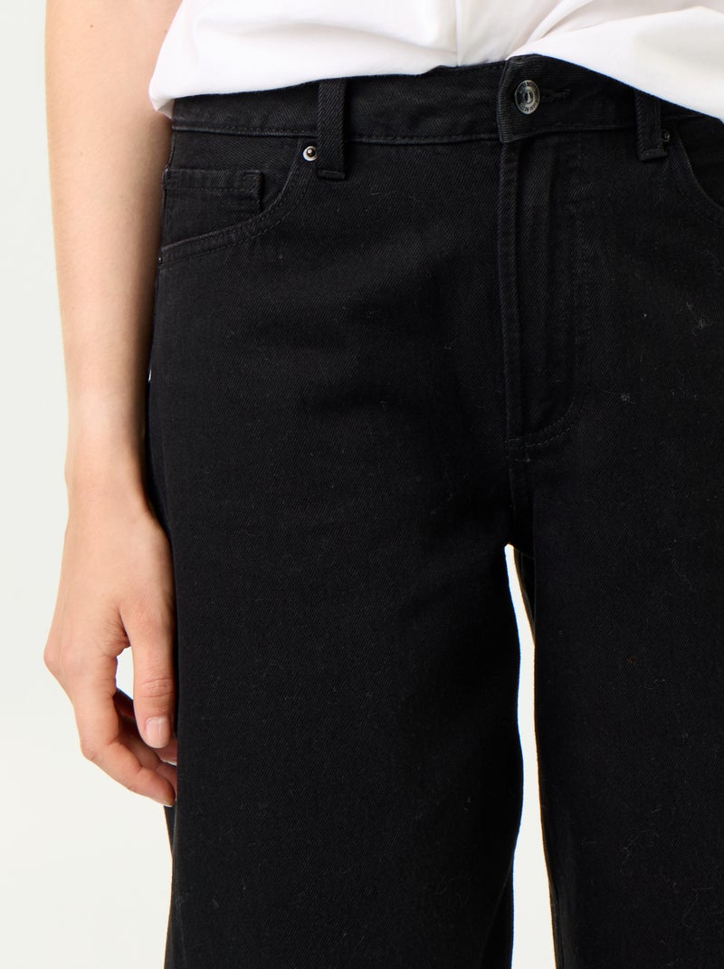 Jean large taille haute Noir - Kiabi