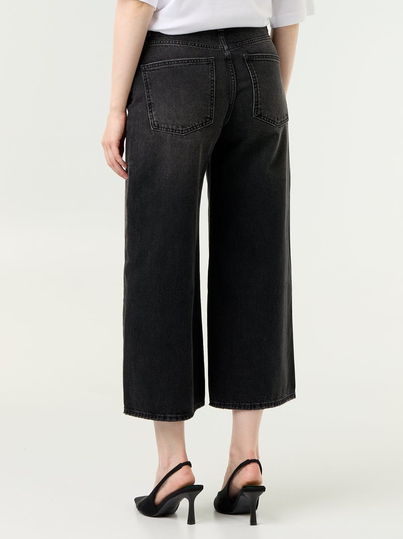 Jean large taille haute Noir - Kiabi