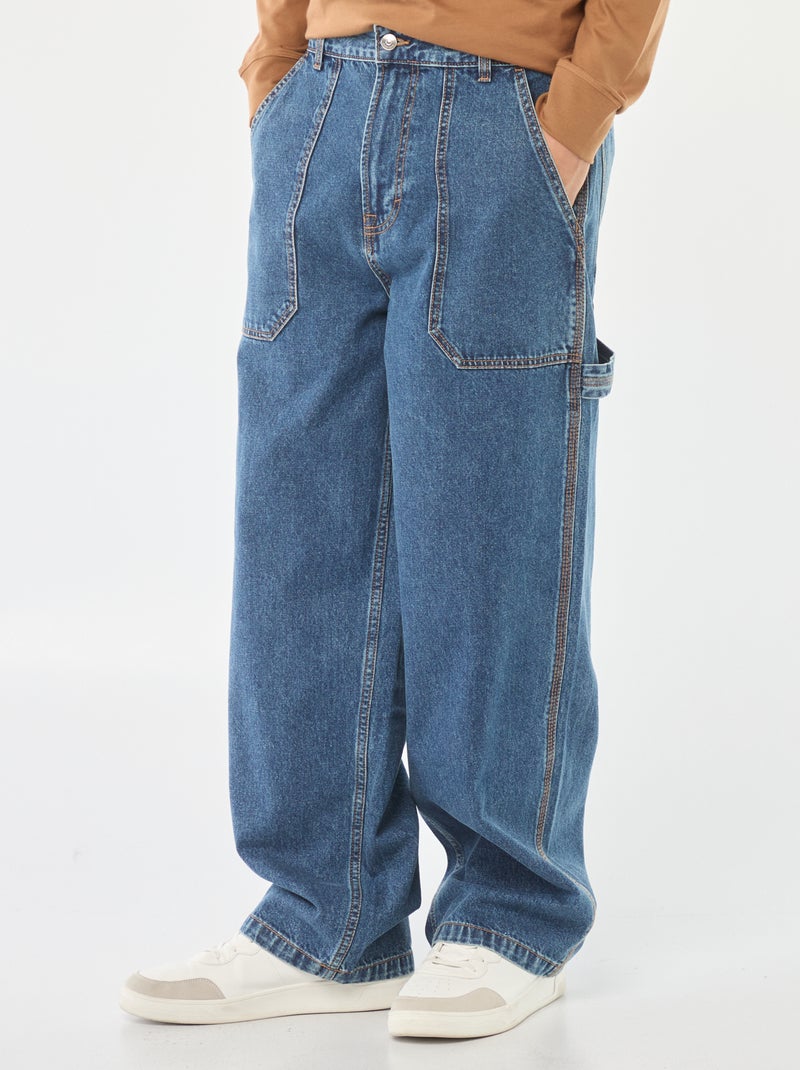 Jean large type carpenter à 5 poches Bleu - Kiabi