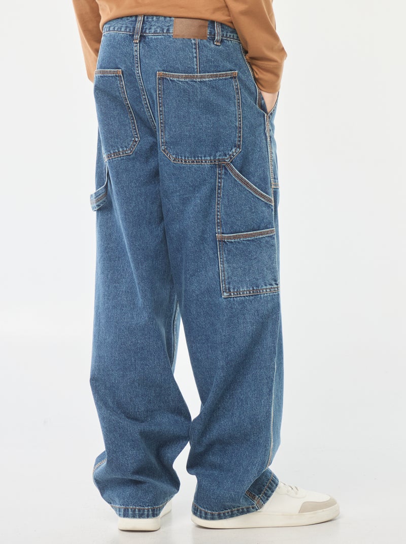 Jean large type carpenter à 5 poches Bleu - Kiabi