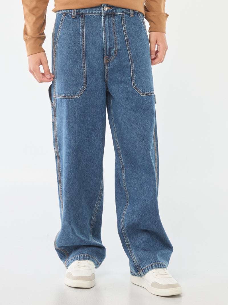 Jean large type carpenter à 5 poches Bleu - Kiabi