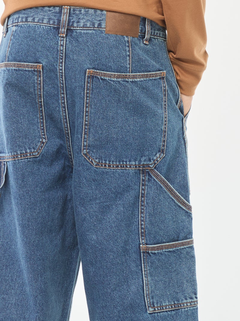 Jean large type carpenter à 5 poches Bleu - Kiabi