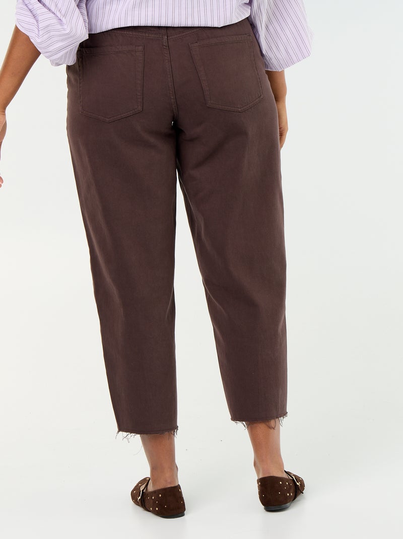 Jean large / wide leg à 5 poches Marron - Kiabi