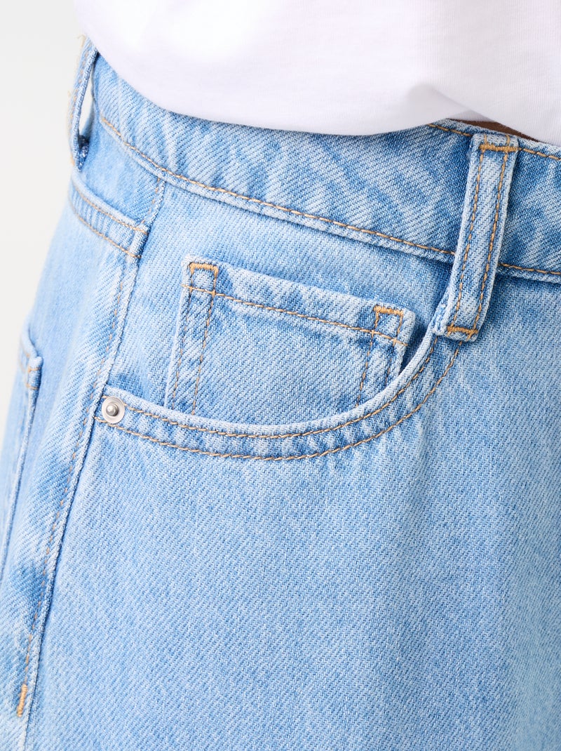 Jean large wide leg avec nœuds fantaisies à la base Bleu - Kiabi