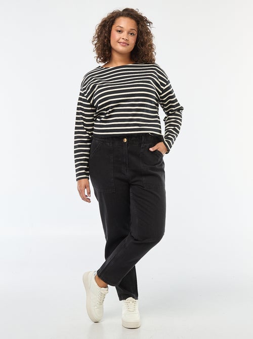 Jean mom à la taille élastiquée - Kiabi