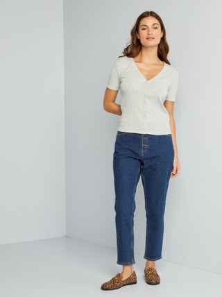 Jean mom à taille très haute - L34