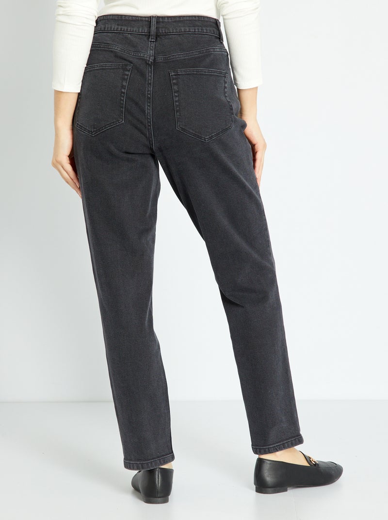 Jean mom à taille très haute - L34 Noir - Kiabi