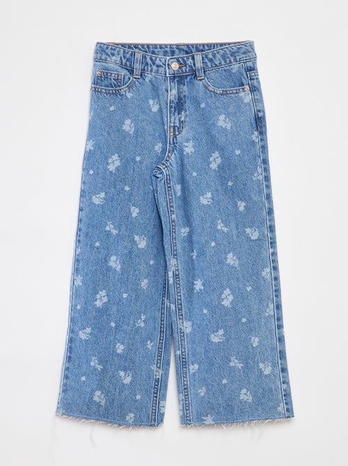 Jean mom avec motif floral - Kiabi