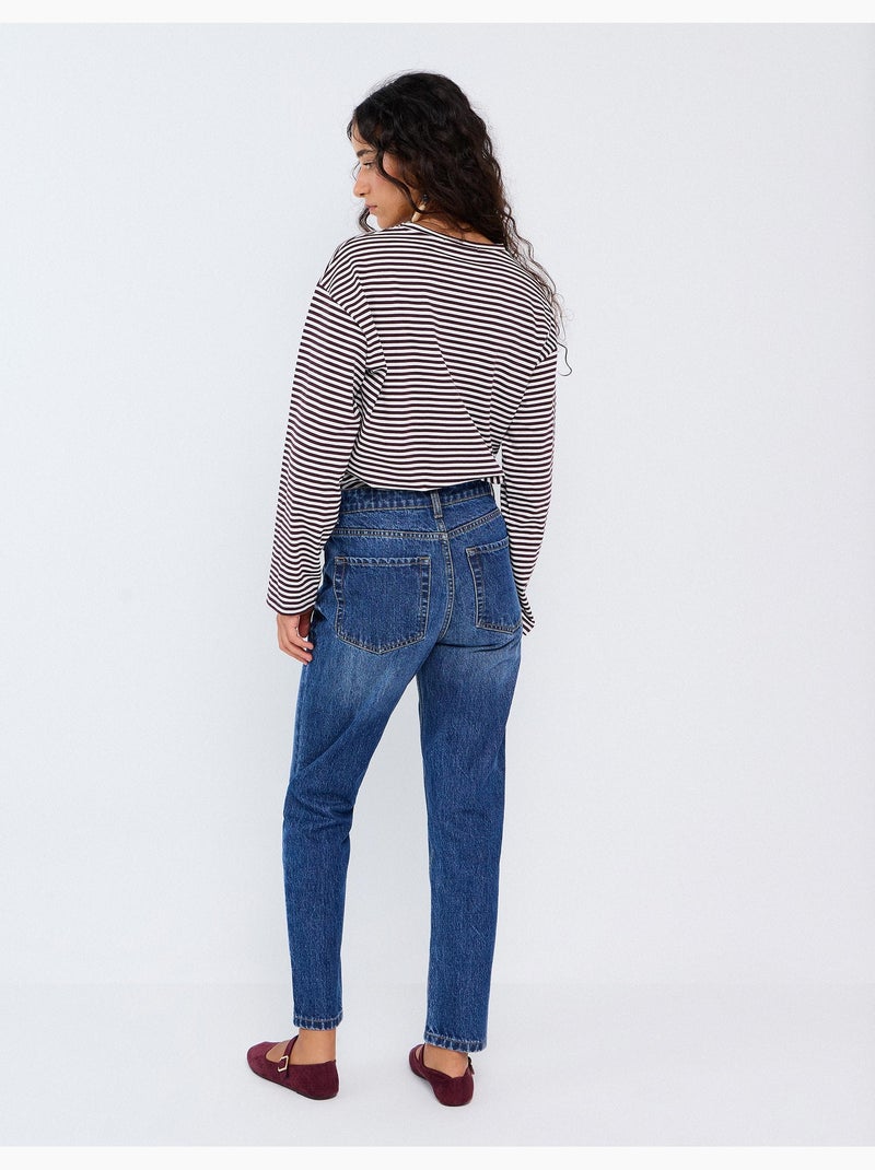 Jean mom fit, mo fashion Bleu - Kiabi