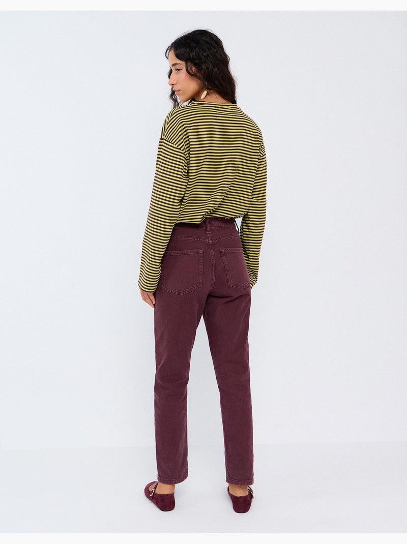 Jean mom fit, mo fashion Marron - Kiabi