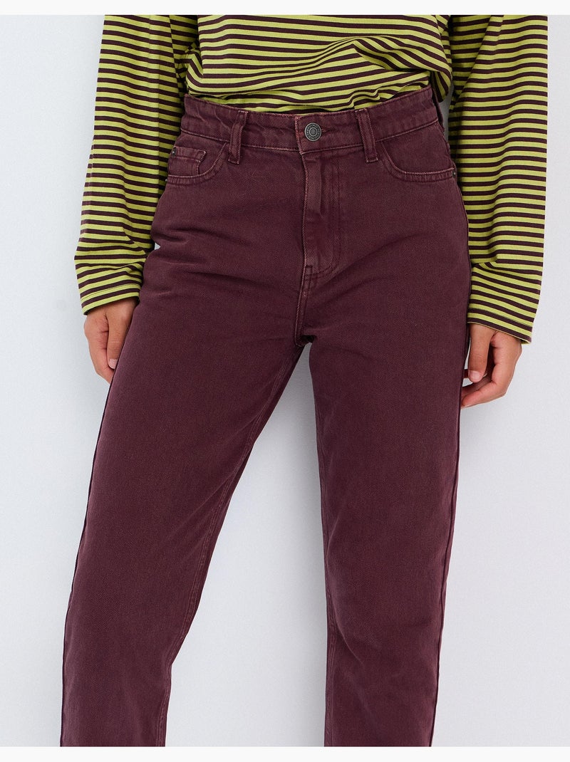 Jean mom fit, mo fashion Marron - Kiabi