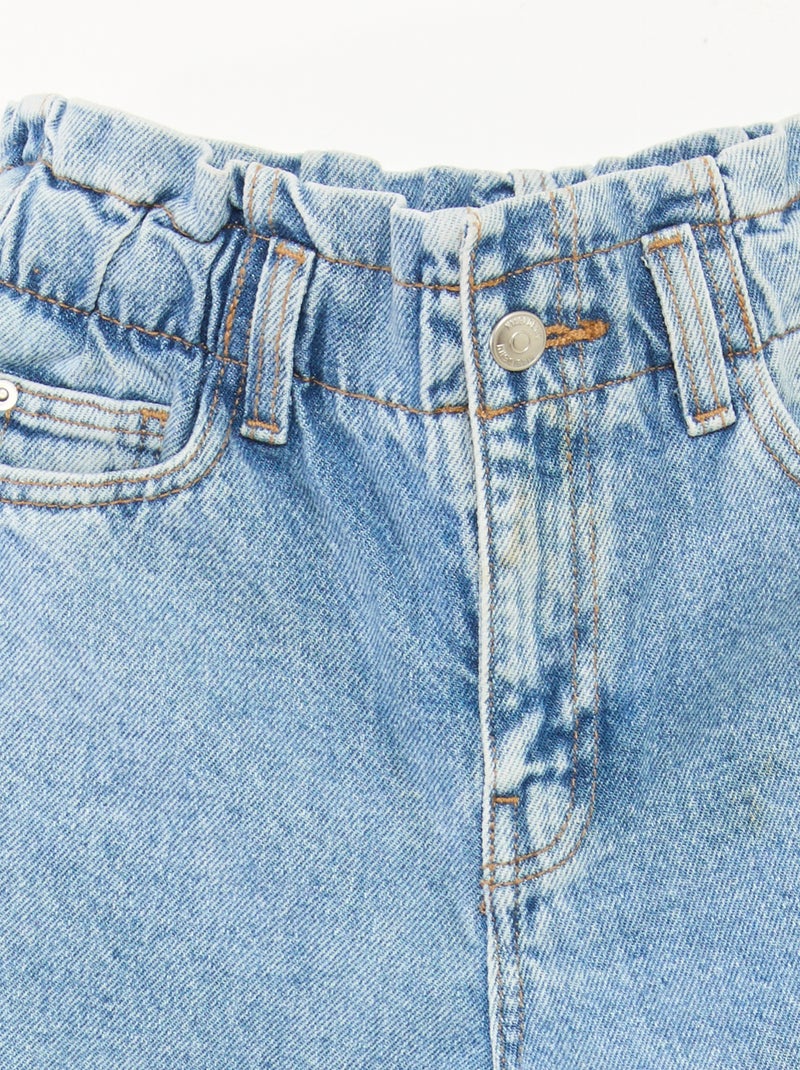 Jean mom paperbag Bleu - Kiabi