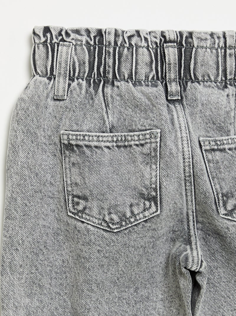Jean mom paperbag Gris - Kiabi