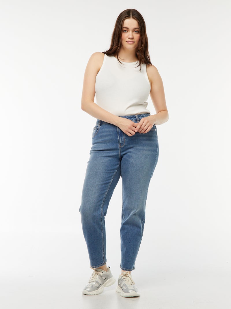 Jean mom taille haute  - L28 Bleu - Kiabi