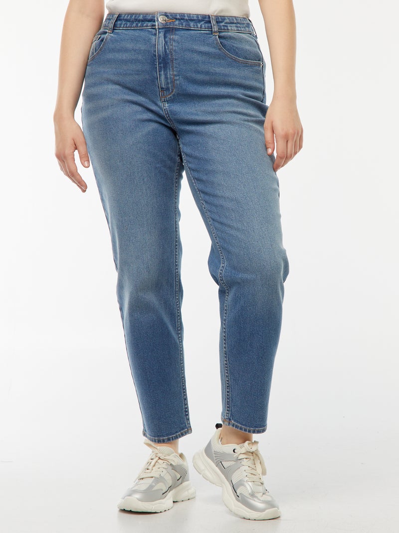 Jean mom taille haute  - L28 Bleu - Kiabi