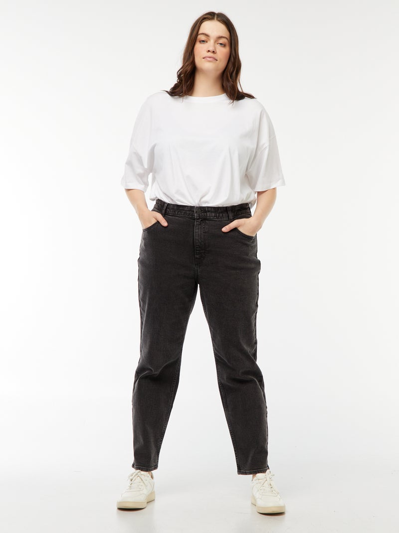 Jean mom taille haute  - L28 Noir - Kiabi